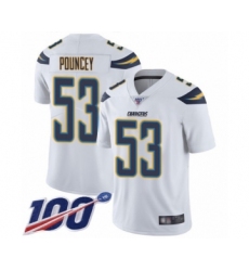 Men's Los Angeles Chargers #53 Mike Pouncey White Vapor Untouchable Limited Player 100th Season Football Jersey