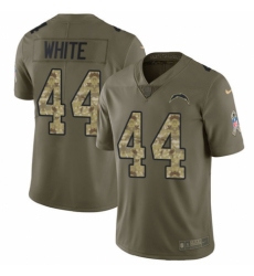 Men's Nike Los Angeles Chargers #44 Kyzir White Limited Olive/Camo 2017 Salute to Service NFL Jersey