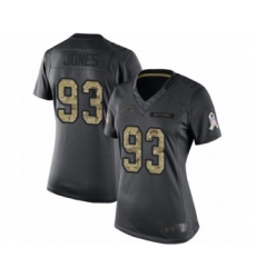 Women's Los Angeles Chargers #93 Justin Jones Limited Black 2016 Salute to Service Football Jersey