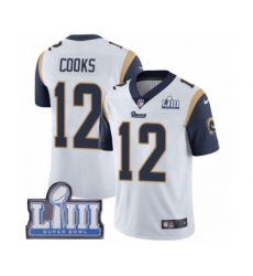 Men's Nike Los Angeles Rams #12 Brandin Cooks White Vapor Untouchable Limited Player Super Bowl LIII Bound NFL Jersey