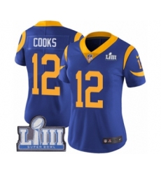 Women's Nike Los Angeles Rams #12 Brandin Cooks Royal Blue Alternate Vapor Untouchable Limited Player Super Bowl LIII Bound NFL Jersey