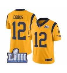 Youth Nike Los Angeles Rams #12 Brandin Cooks Limited Gold Rush Vapor Untouchable Super Bowl LIII Bound NFL Jersey