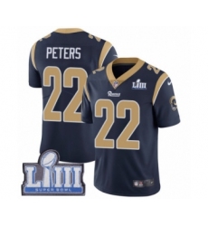 Men's Nike Los Angeles Rams #22 Marcus Peters Navy Blue Team Color Vapor Untouchable Limited Player Super Bowl LIII Bound NFL Jersey