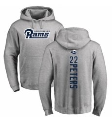 NFL Nike Los Angeles Rams #22 Marcus Peters Ash Backer Pullover Hoodie