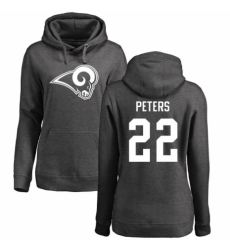 NFL Women's Nike Los Angeles Rams #22 Marcus Peters Ash One Color Pullover Hoodie