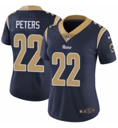 Women's Nike Los Angeles Rams #22 Marcus Peters Navy Blue Team Color Vapor Untouchable Limited Player NFL Jersey