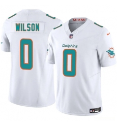 Men's Miami Dolphins #0 Zach Wilson White 2025 Draft F.U.S.E. Vapor Limited Football Stitched Jersey
