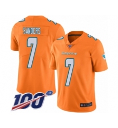 Men's Miami Dolphins #7 Jason Sanders Limited Orange Rush Vapor Untouchable 100th Season Football Jersey