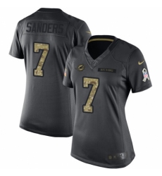 Women's Nike Miami Dolphins #7 Jason Sanders Limited Black 2016 Salute to Service NFL Jersey