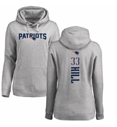NFL Women's Nike New England Patriots #33 Jeremy Hill Ash Backer Pullover Hoodie