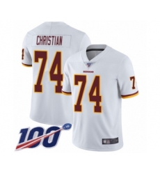 Youth Washington Redskins #74 Geron Christian White Vapor Untouchable Limited Player 100th Season Football Jersey