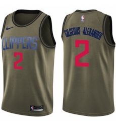 Men's Nike Los Angeles Clippers #2 Shai Gilgeous-Alexander Swingman Green Salute to Service NBA Jersey