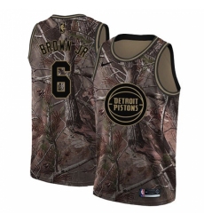 Women's Nike Detroit Pistons #6 Bruce Brown Jr. Swingman Camo Realtree Collection NBA Jersey