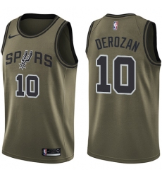Youth Nike San Antonio Spurs #10 DeMar DeRozan Swingman Green Salute to Service NBA Jersey