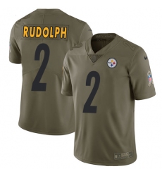 Men's Nike Pittsburgh Steelers #2 Mason Rudolph Limited Olive 2017 Salute to Service NFL Jersey