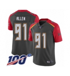 Men's Tampa Bay Buccaneers #91 Beau Allen Limited Gray Inverted Legend 100th Season Football Jersey