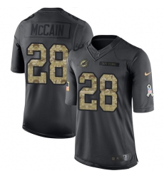 Men's Nike Miami Dolphins #28 Bobby McCain Limited Black 2016 Salute to Service NFL Jersey