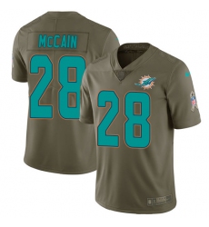Men's Nike Miami Dolphins #28 Bobby McCain Limited Olive 2017 Salute to Service NFL Jersey