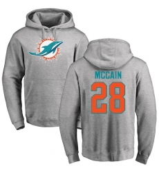NFL Nike Miami Dolphins #28 Bobby McCain Ash Name & Number Logo Pullover Hoodie