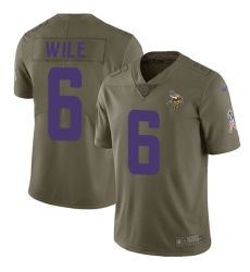 Youth Nike Minnesota Vikings #6 Matt Wile Limited Olive 2017 Salute to Service NFL Jersey