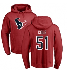 NFL Nike Houston Texans #51 Dylan Cole Red Name & Number Logo Pullover Hoodie