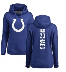 NFL Women's Nike Indianapolis Colts #73 Joe Haeg Royal Blue Backer Pullover Hoodie