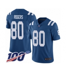 Men's Indianapolis Colts #80 Chester Rogers Royal Blue Team Color Vapor Untouchable Limited Player 100th Season Football Jersey