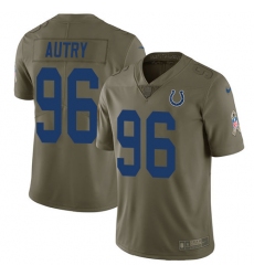 Youth Nike Indianapolis Colts #96 Denico Autry Limited Olive 2017 Salute to Service NFL Jers