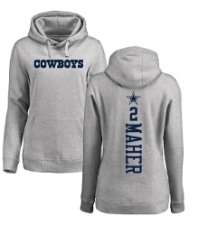 NFL Women's Nike Dallas Cowboys #2 Brett Maher Ash Backer Pullover Hoodie