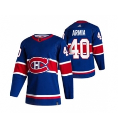 Men's Montreal Canadiens #40 Joel Armia Blue 2020-21 Reverse Retro Alternate Hockey Jersey