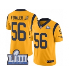 Youth Nike Los Angeles Rams #56 Dante Fowler Jr Limited Gold Rush Vapor Untouchable Super Bowl LIII Bound NFL Jersey