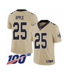 Men's New Orleans Saints #25 Eli Apple Limited Gold Inverted Legend 100th Season Football Jersey