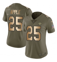 Women's Nike New Orleans Saints #25 Eli Apple Limited Olive Gold 2017 Salute to Service NFL Jersey
