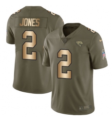 Youth Nike Jacksonville Jaguars #2 Landry Jones Limited Olive Gold 2017 Salute to Service NFL Jersey