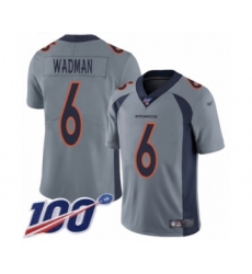 Youth Denver Broncos #6 Colby Wadman Limited Silver Inverted Legend 100th Season Football Jersey
