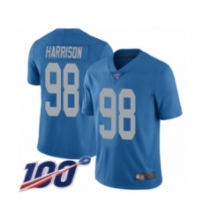 Men's Detroit Lions #98 Damon Harrison Blue Alternate Vapor Untouchable Limited Player 100th Season Football Jersey