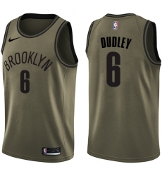 Youth Nike Brooklyn Nets #6 Jared Dudley Swingman Green Salute to Service NBA Jersey