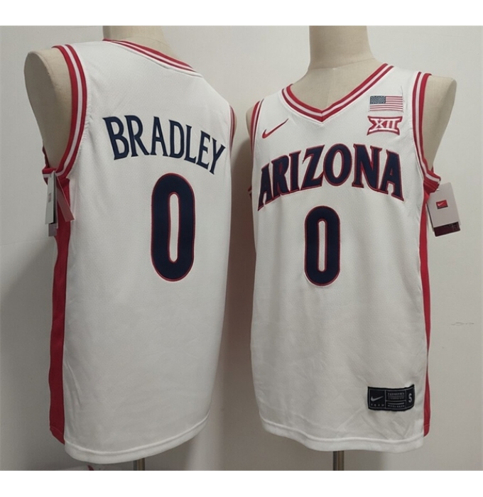 Men's Arizona Wildcats #0 Jaden Bradley White Stitched Jersey