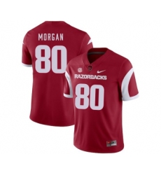 Arkansas Razorbacks 80 Drew Morgan Red College Football Jersey