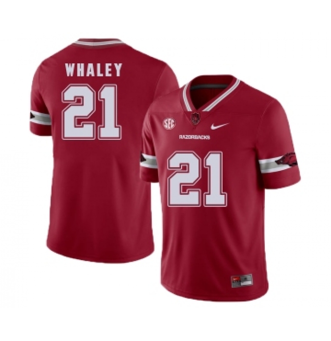 Arkansas 21 Razorbacks Devwah Whaley Red College Football Jersey