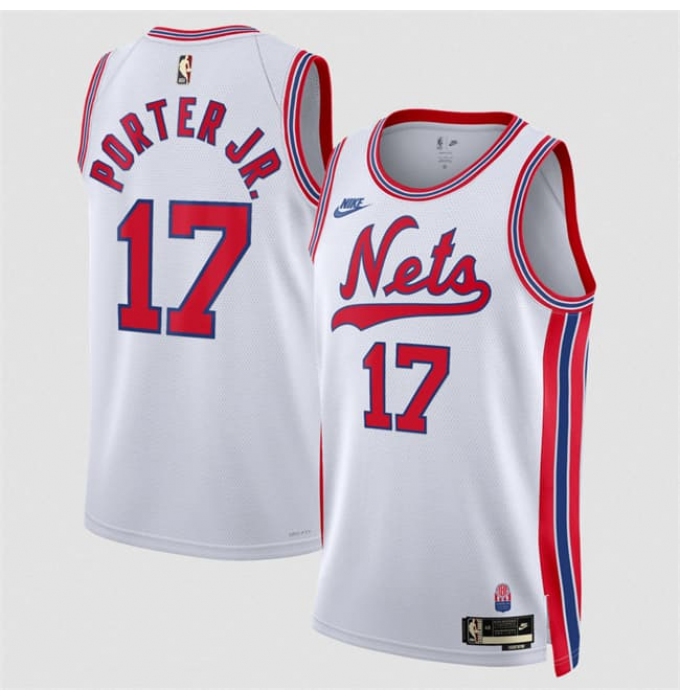 Men's Brooklyn Nets #17 Michael Porter Jr. White 2026-27Classic Edition Stitched Basketball Jersey