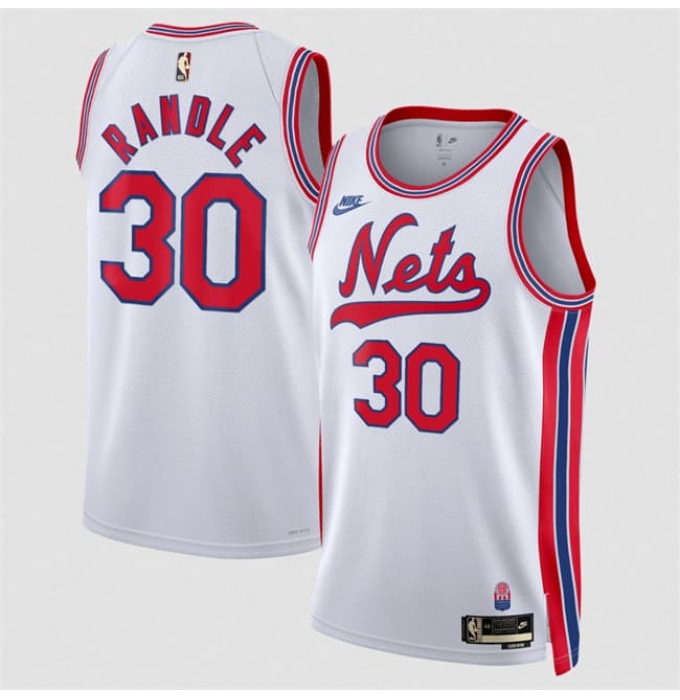 Men's Brooklyn Nets #30 Julius Randle White 2026-27Classic Edition Stitched Basketball Jersey