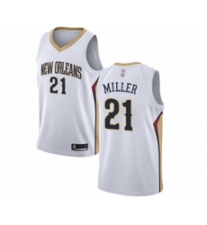 Men's New Orleans Pelicans #21 Darius Miller Authentic White Basketball Jersey - Association Edition
