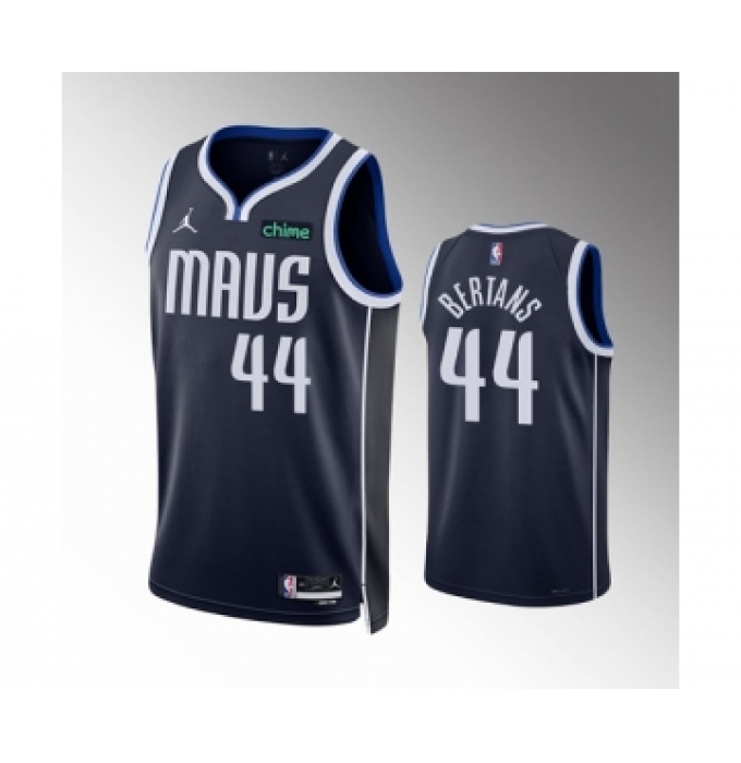 Men's Dallas Mavericks #44 Davis Bertans Navy Statement Edition Stitched Basketball Jersey