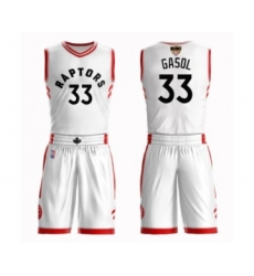 Youth Toronto Raptors #33 Marc Gasol Swingman White 2019 Basketball Finals Bound Suit Jersey - Association Edition