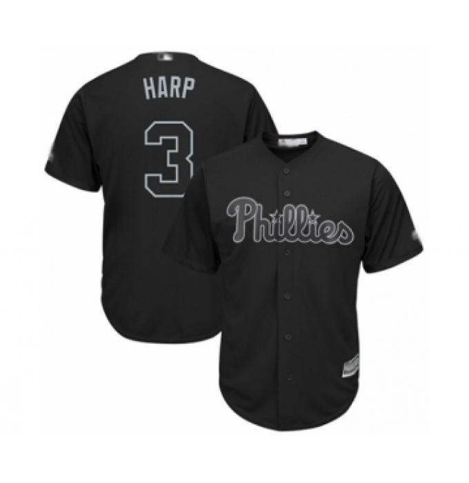 Men's Philadelphia Phillies #3 Bryce Harper  Harp  Authentic Black 2019 Players Weekend Baseball Jersey