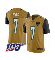 Men's Nike Jacksonville Jaguars #7 Nick Foles Limited Gold Rush Vapor Untouchable 100th Season NFL Jersey