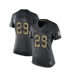 Women's Baltimore Ravens #29 Earl Thomas III Limited Black 2016 Salute to Service Football Jersey