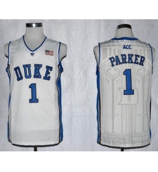 Blue Devils #1 Jabari Parker White Basketball Stitched NCAA Jersey