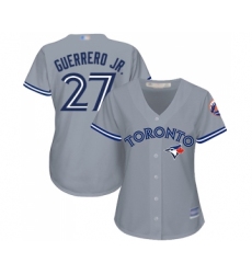 Women's Toronto Blue Jays #27 Vladimir Guerrero Jr. Replica Grey Road Baseball Jersey